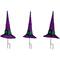 14" LED Lighted Purple Witches Hat Outdoor Halloween Pathway Markers, 3ct.